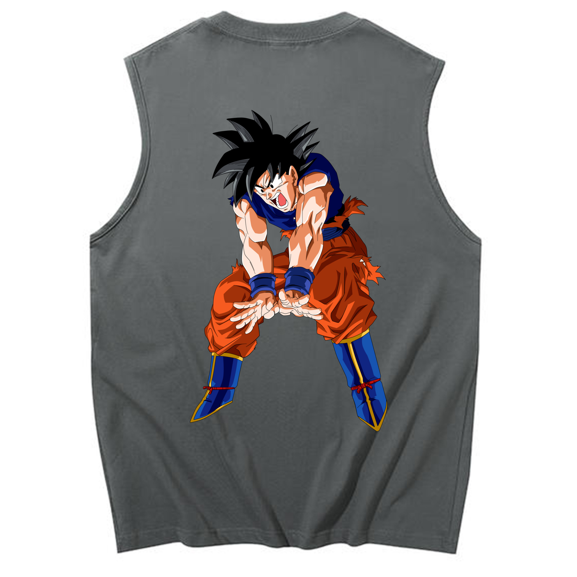 （画像用） ドラゴンボール 孫悟空（そん ごくう）Son Goku カカロット DRAGON BALL Kakarotto コットン100％タンクトップ（背面プリント）